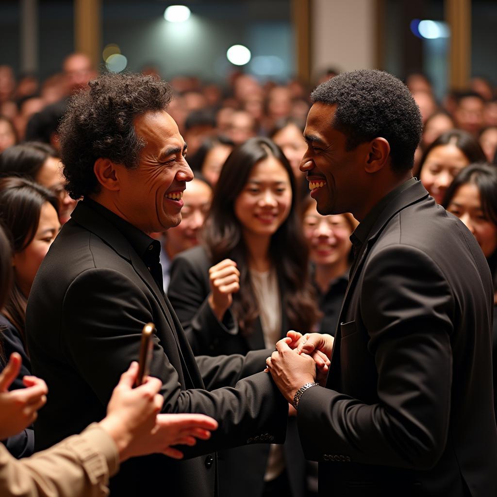 John Mayer and Dave Chappelle Interacting with Japanese Fans