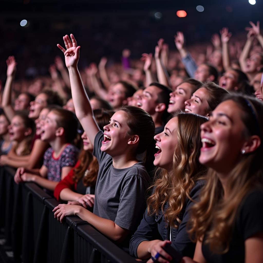 Fans at Justin Bieber's My World Tour