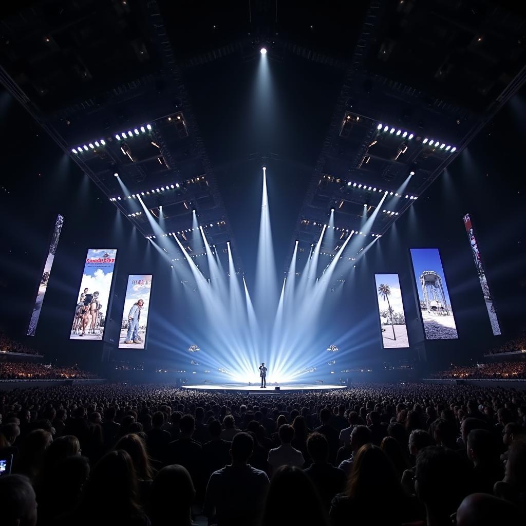 The stage setup for Justin Bieber's My World Tour