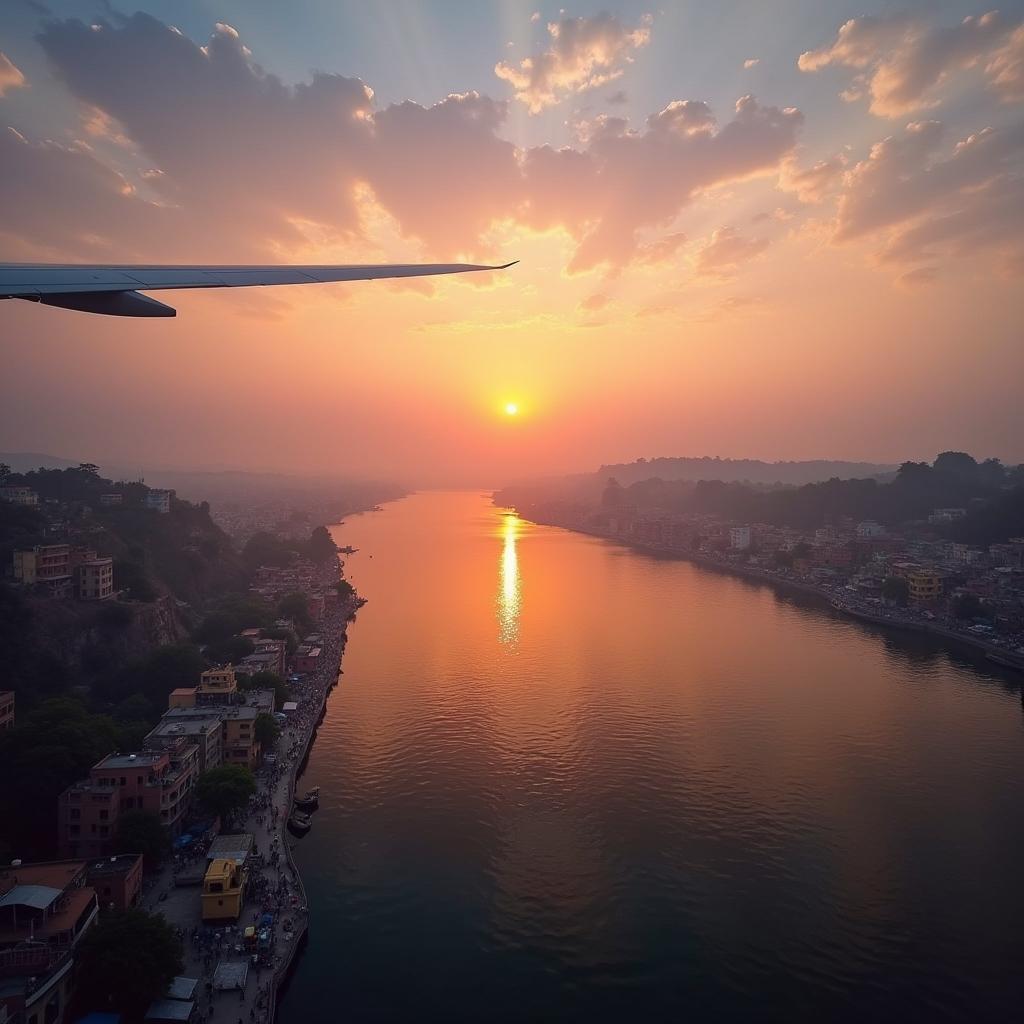 Sunrise over the Kashi Ghats from Chennai by Flight