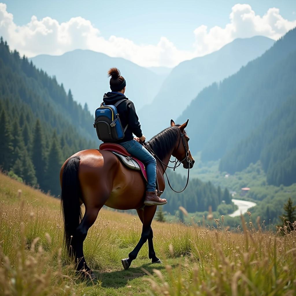 Horse Riding through the Scenic Valley of Pahalgam, Kashmir