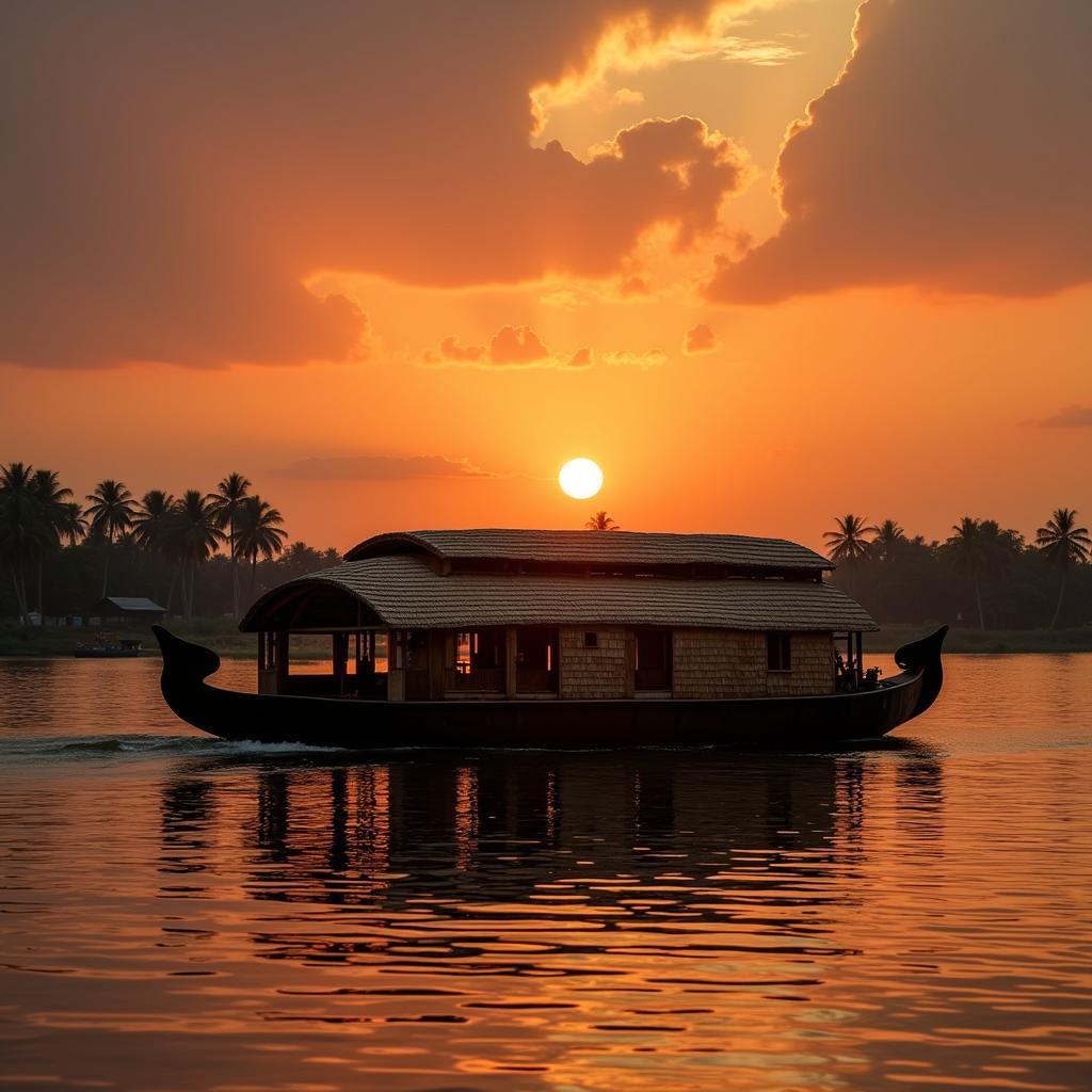 Kerala Backwaters Houseboat Sunset