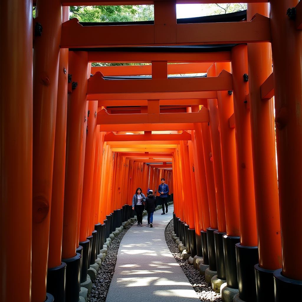 Kyoto's Fushimi Inari Shrine with its thousands of red torii gates