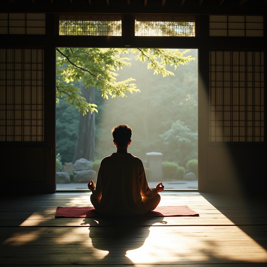 Peaceful Meditation in a Kyoto Temple