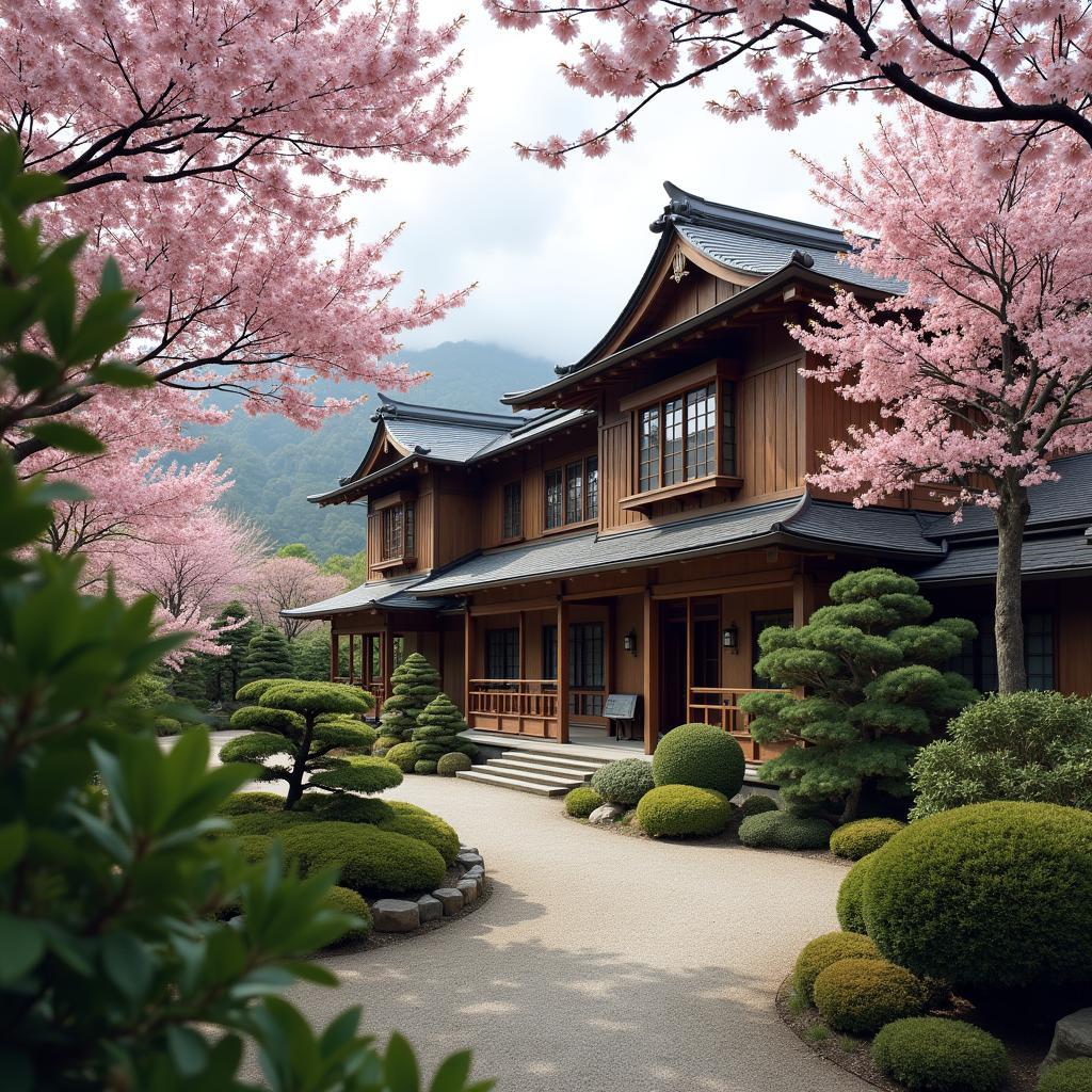 Experience the tranquility of a traditional Japanese Ryokan with meticulously manicured gardens