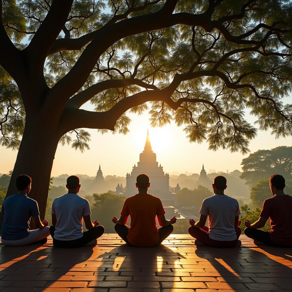 Meditation at Mahabodhi Temple