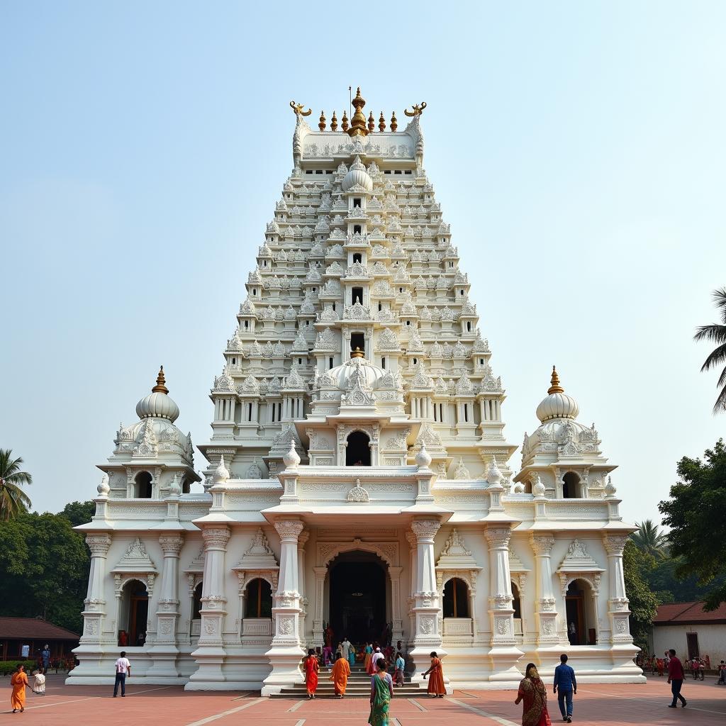 Mayapur Chandrodaya Temple, a magnificent structure with intricate details