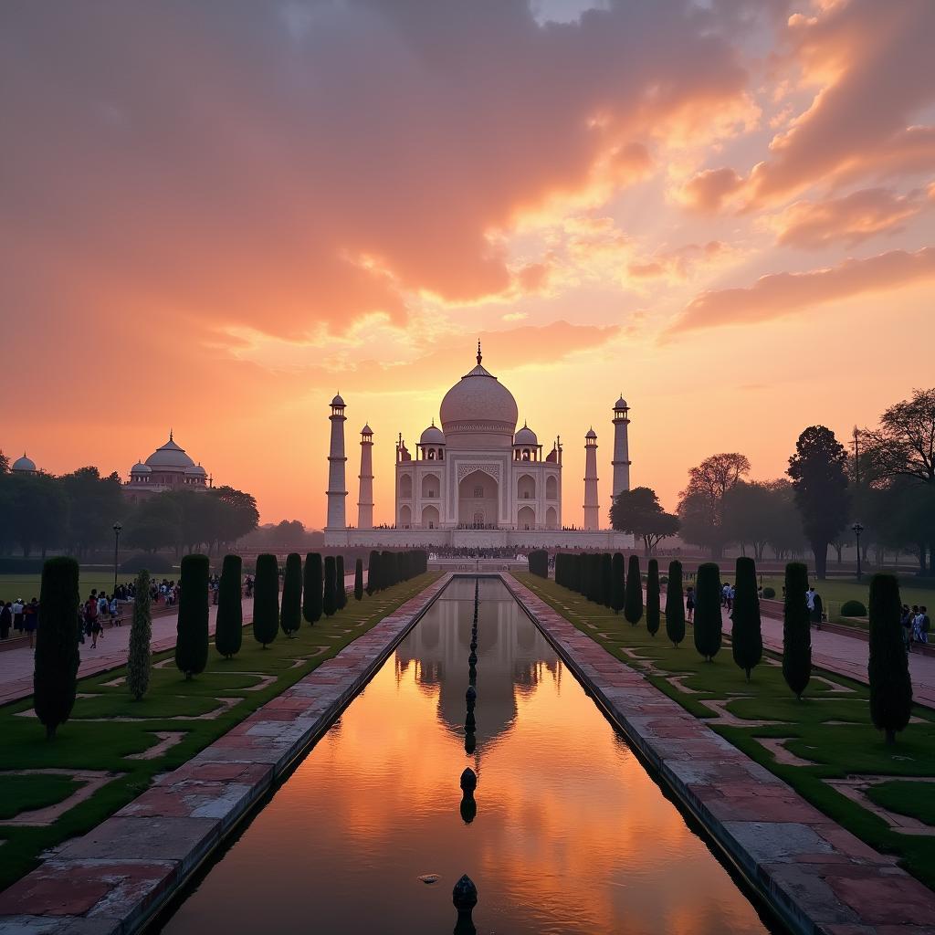 Sunset View of Taj Mahal from Mehtab Bagh