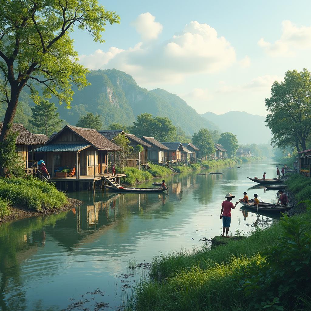 Traditional Village Life in Mekong Delta