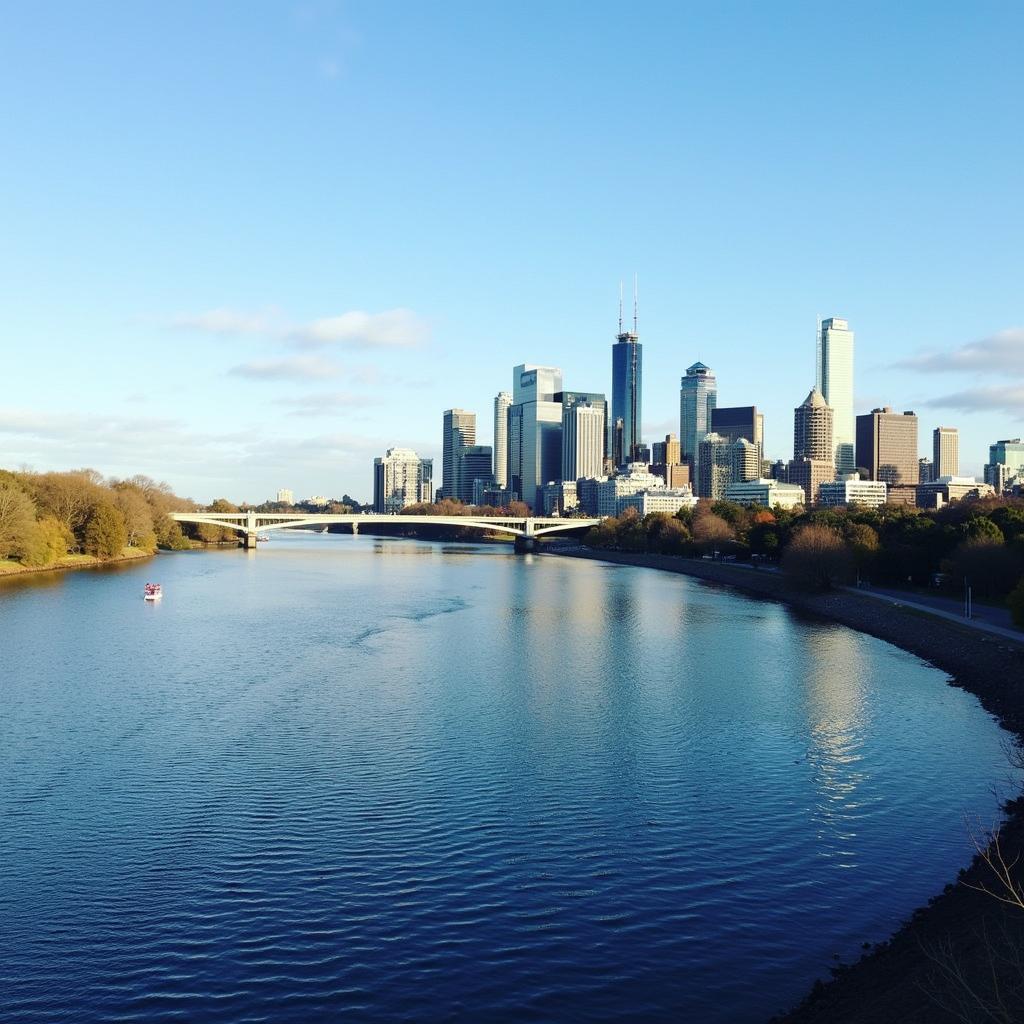 Melbourne City Skyline Yarra River