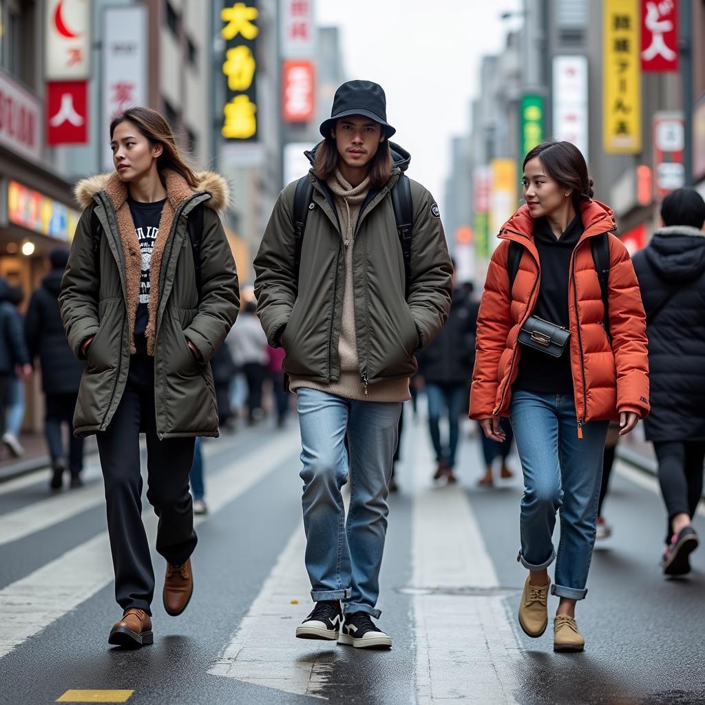 Modern Japanese Street Fashion in Tokyo