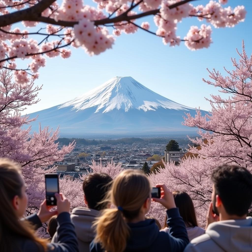 Mount Fuji and Cherry Blossoms with Apna Bharat