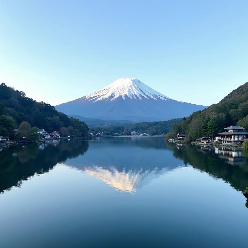 Mount Fuji Reflected in Lake Kawaguchiko