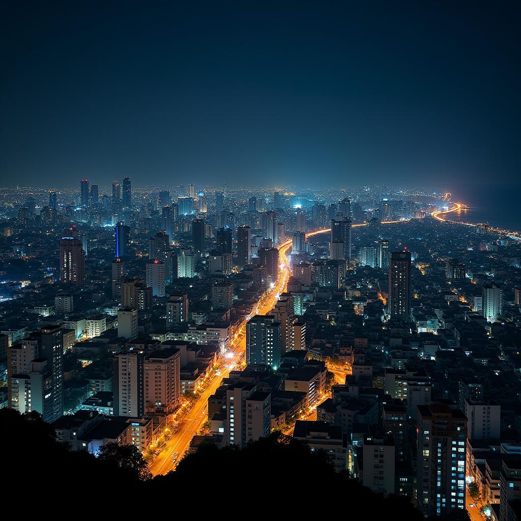 Mumbai City Skyline at Night