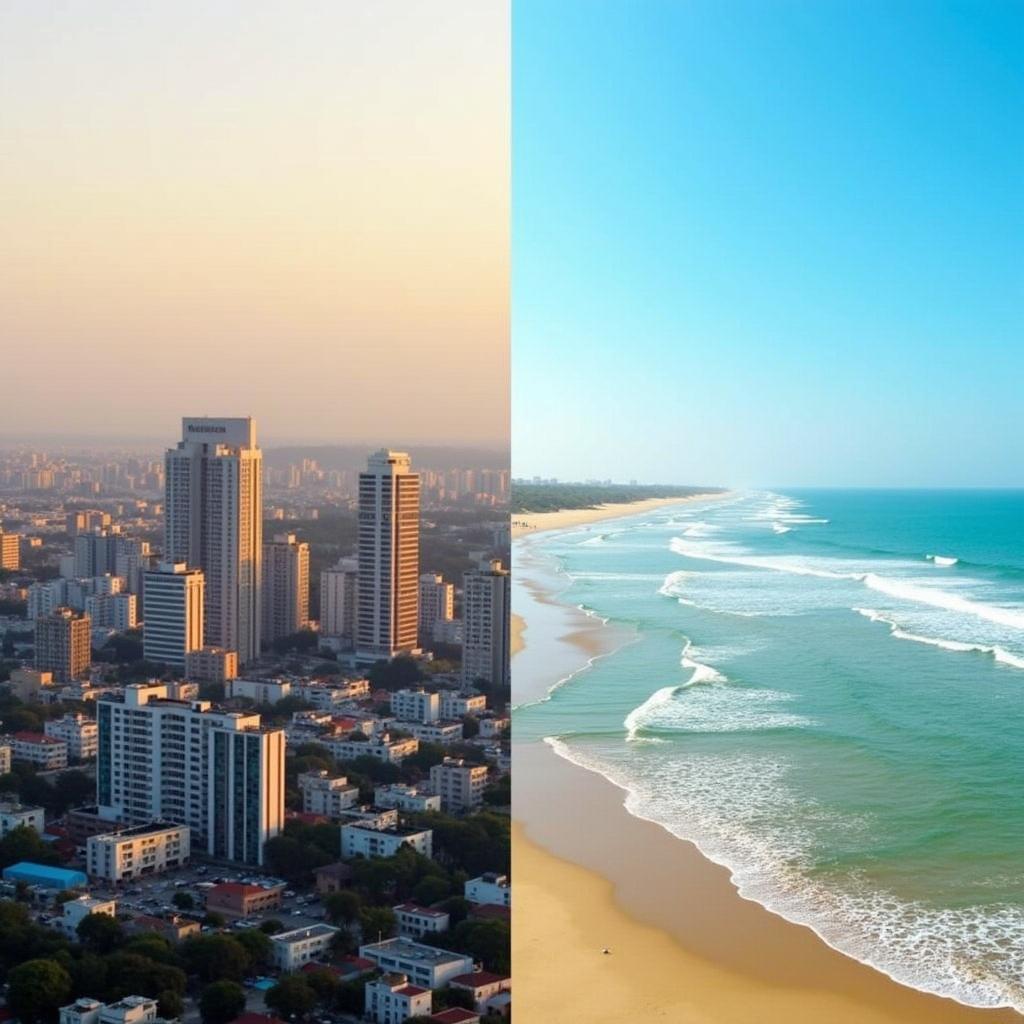 Mumbai Cityscape and Goa Beach