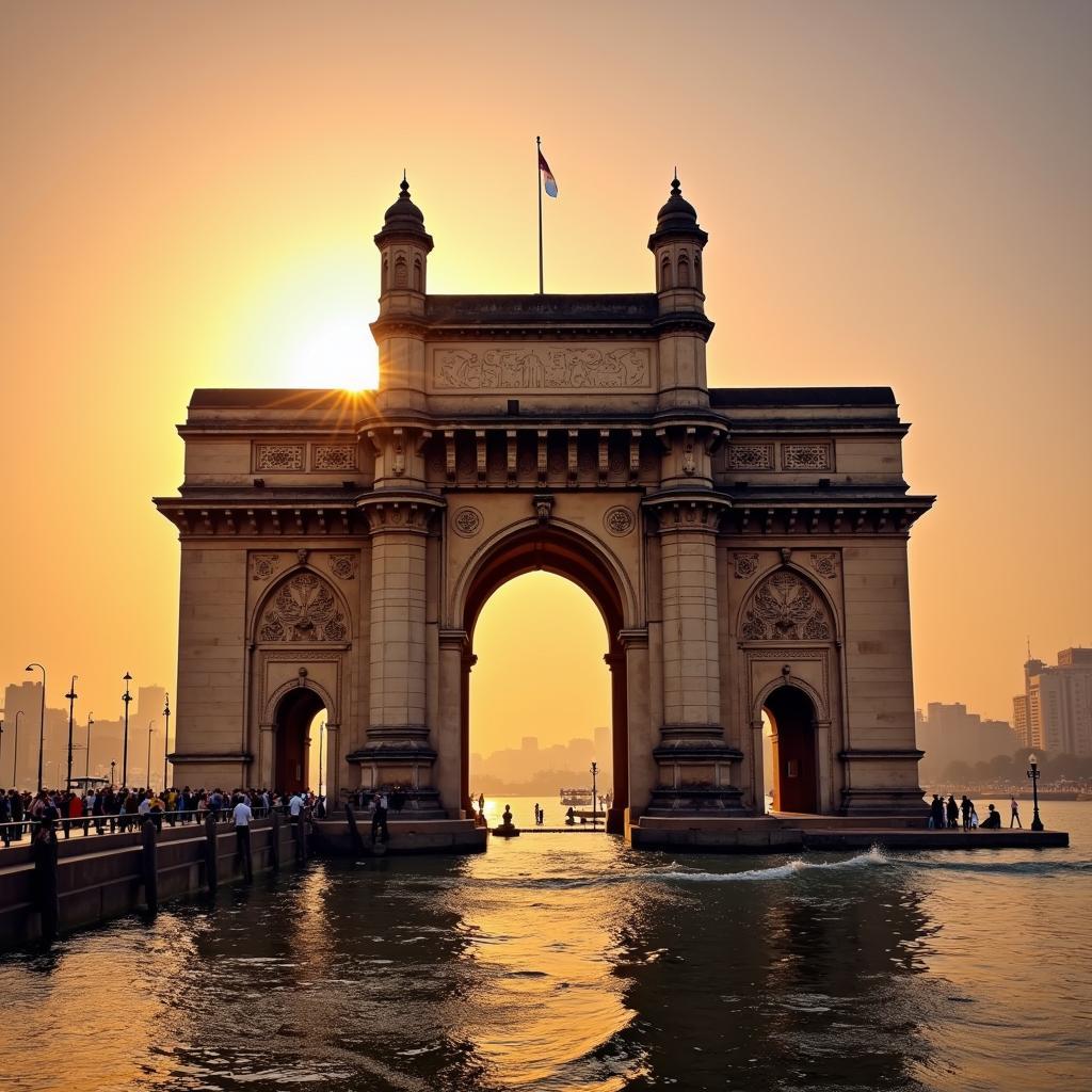 Mumbai's Gateway of India at Sunset