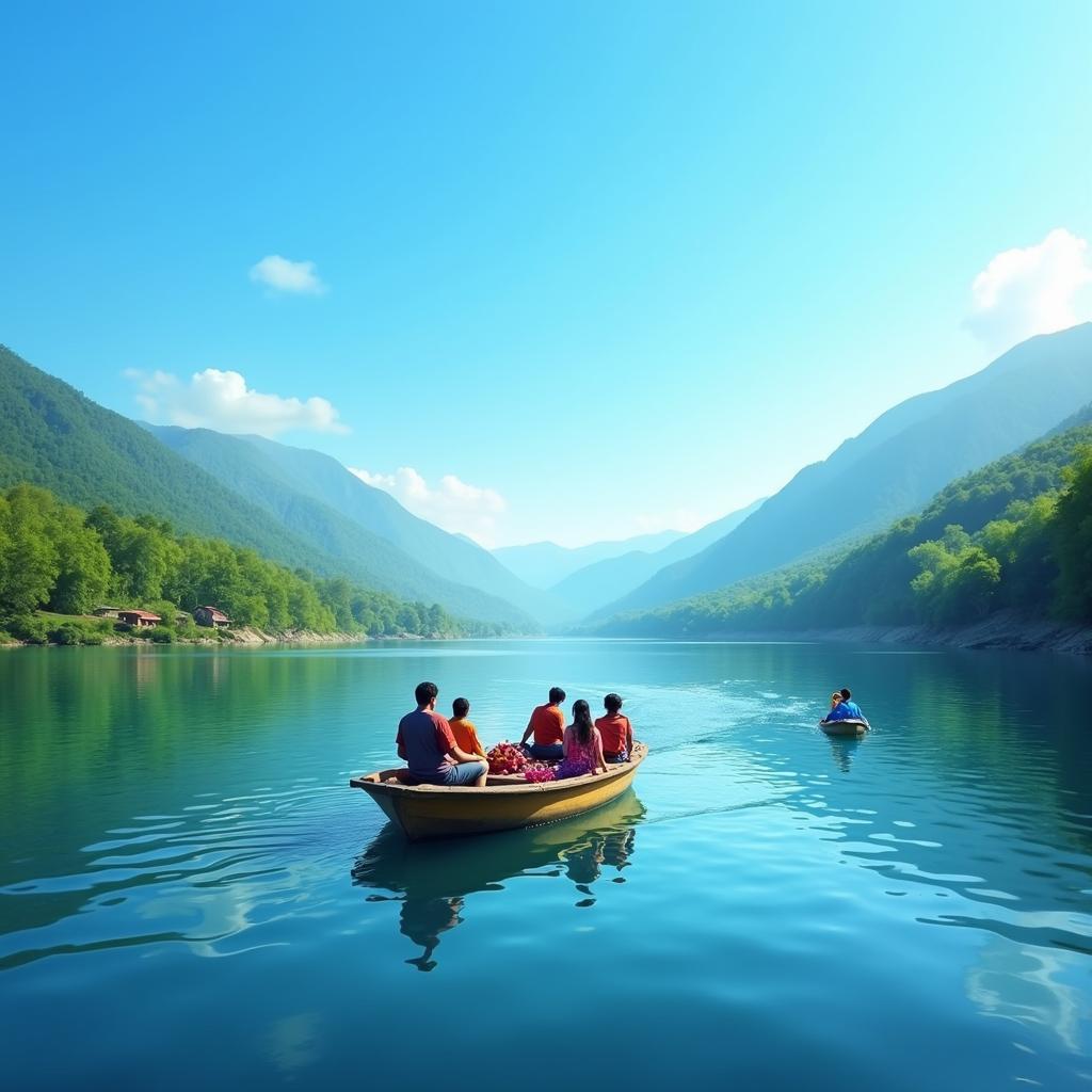 Boating on Naini Lake