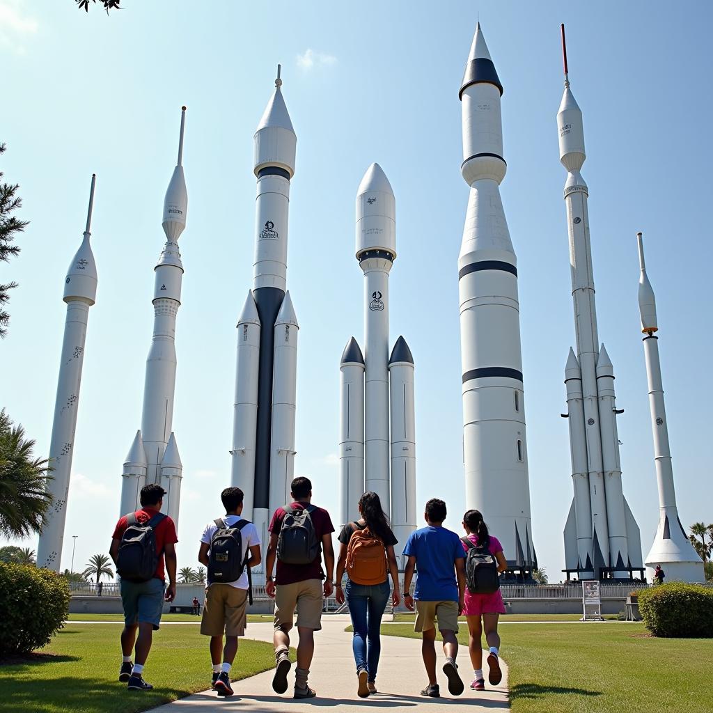 Students Explore NASA Rocket Garden