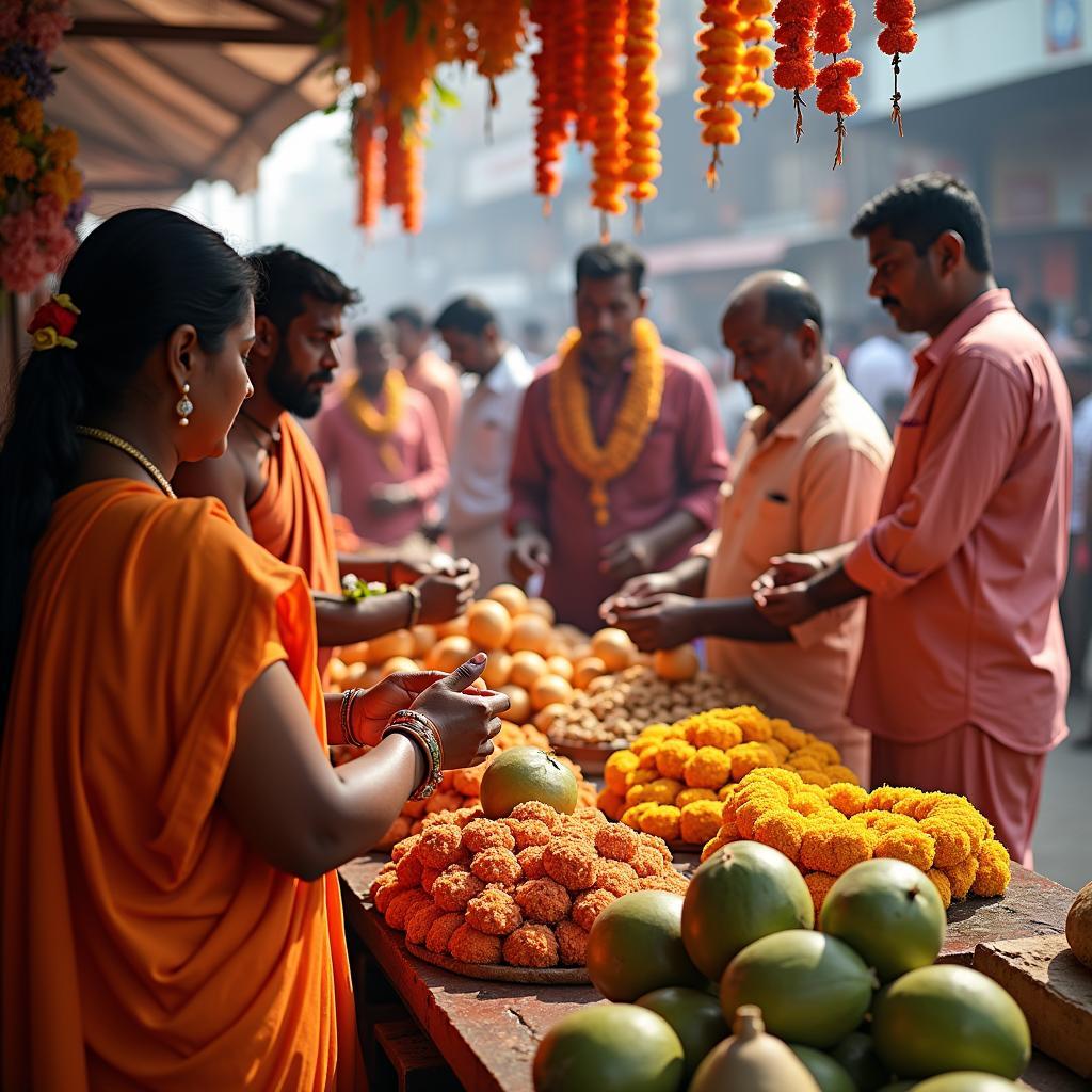 Pilgrims preparing for the Ashtavinayak Yatra in Nashik