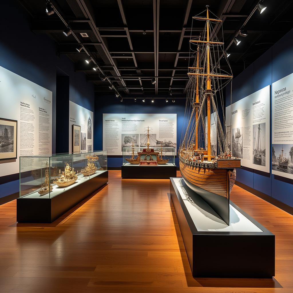 Naval Academy Museum Exhibit - Model Ships and Artifacts