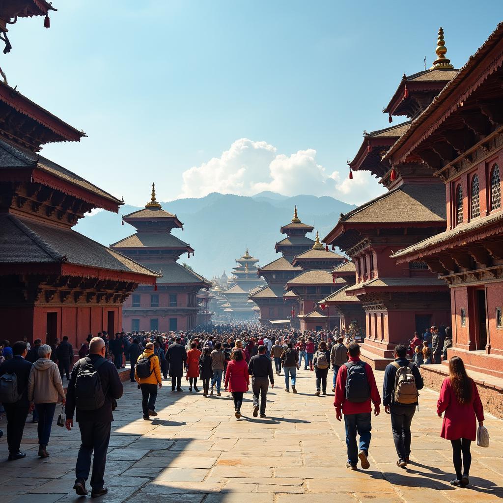 Exploring the ancient Kathmandu Durbar Square with a Veena World Nepal tour package