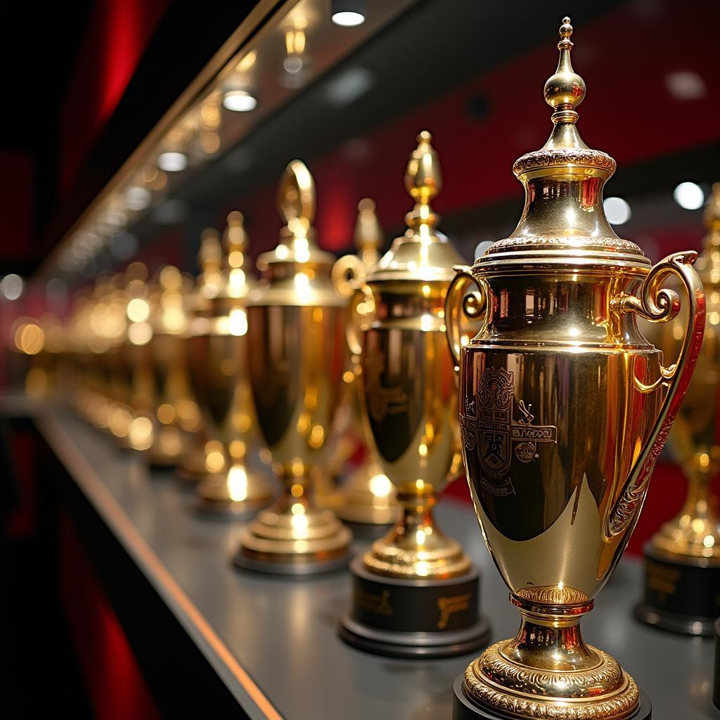 Old Trafford Museum Trophy Display