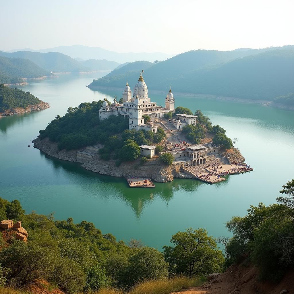 Omkareshwar Island Temple on Narmada River