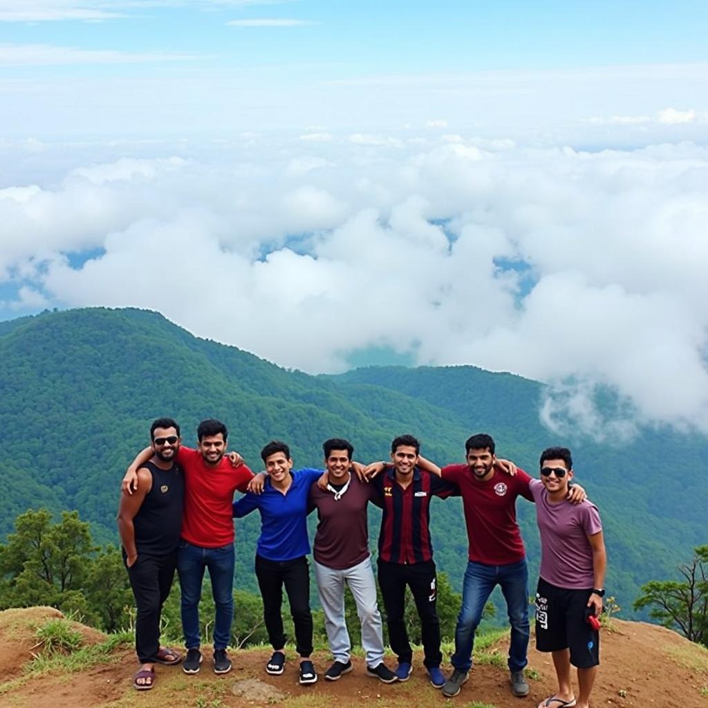 Friends at Dodabetta Peak in Ooty