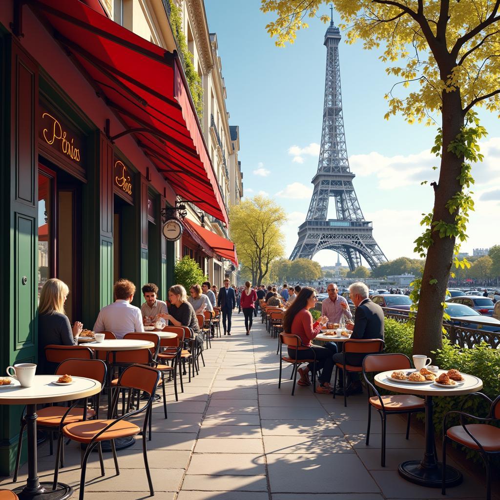 Parisian Cafe near Eiffel Tower