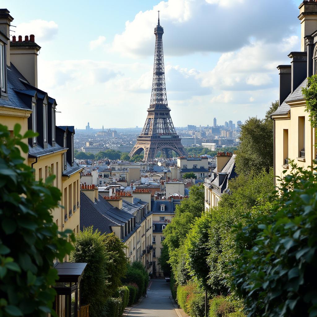 Paris Eiffel Tower Auteuil district