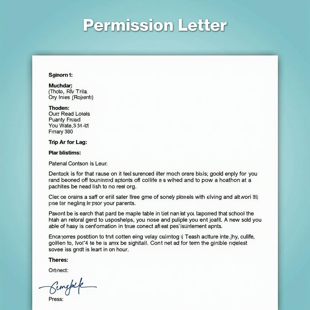 Example of a Permission Letter