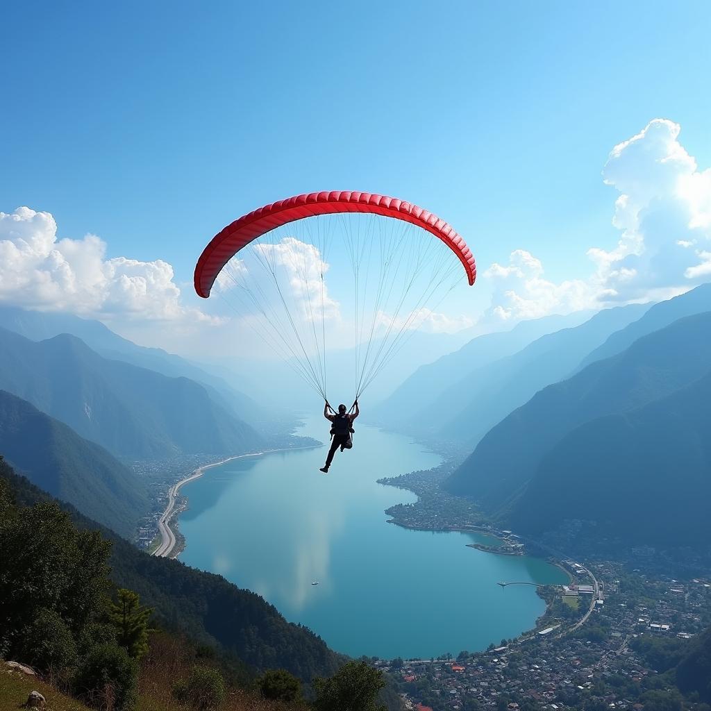 Paragliding over Pokhara City