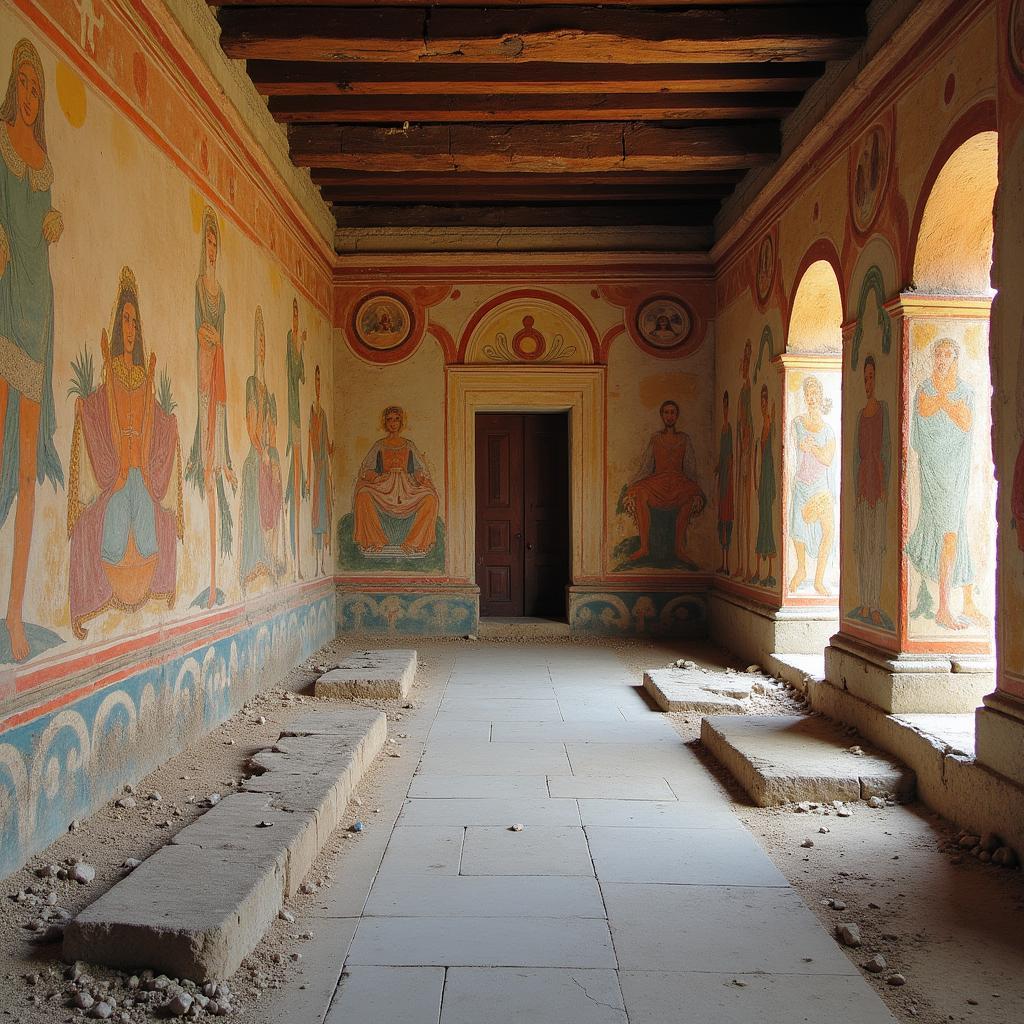 Ancient Roman Frescoes in Pompeii