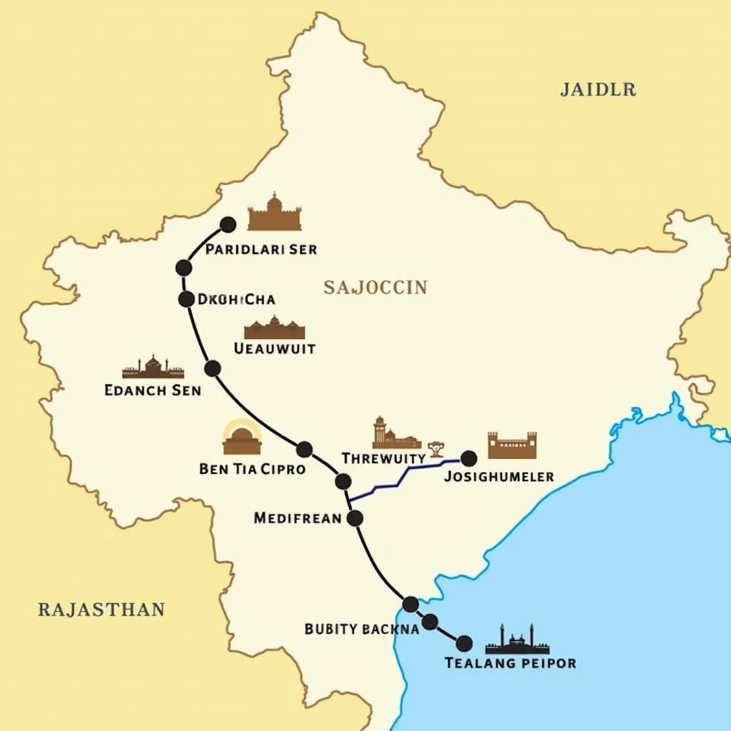 Rajasthan 8 Day Tour Map