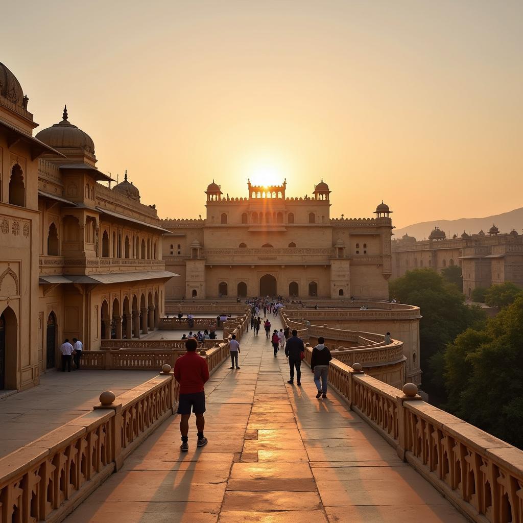 Rajasthan's majestic forts and palaces at sunset