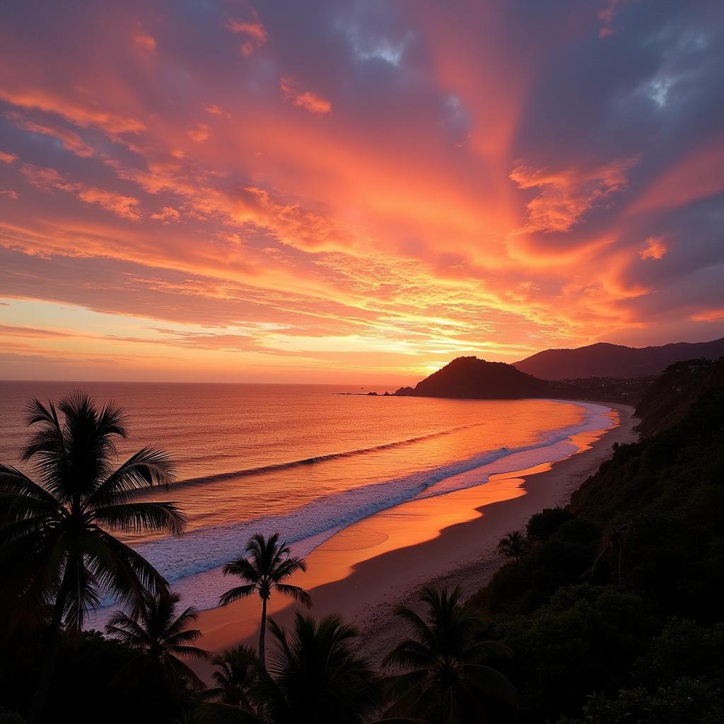 Sunset at Sayulita Hidden Beach