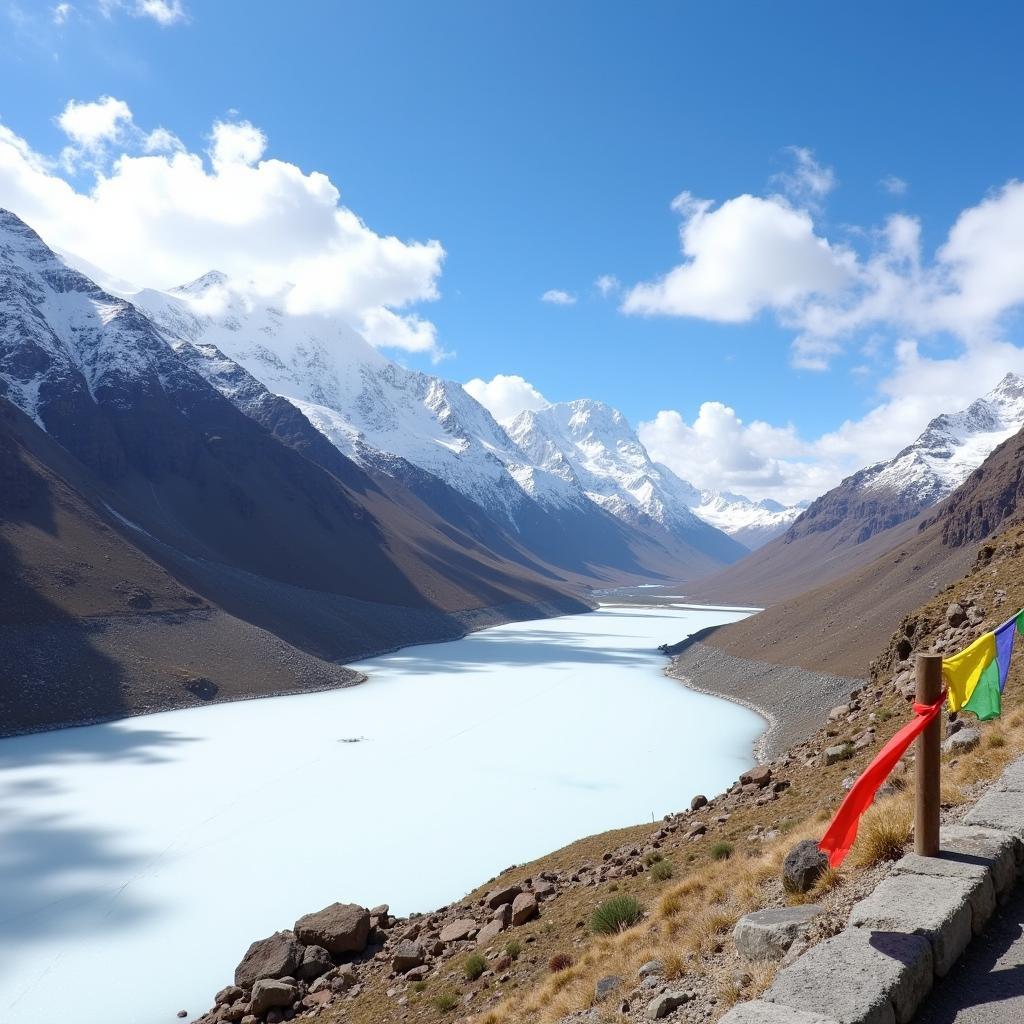 Sela Pass Snow Capped Mountains