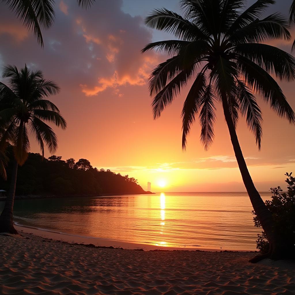 Sentosa Island Beach Sunset