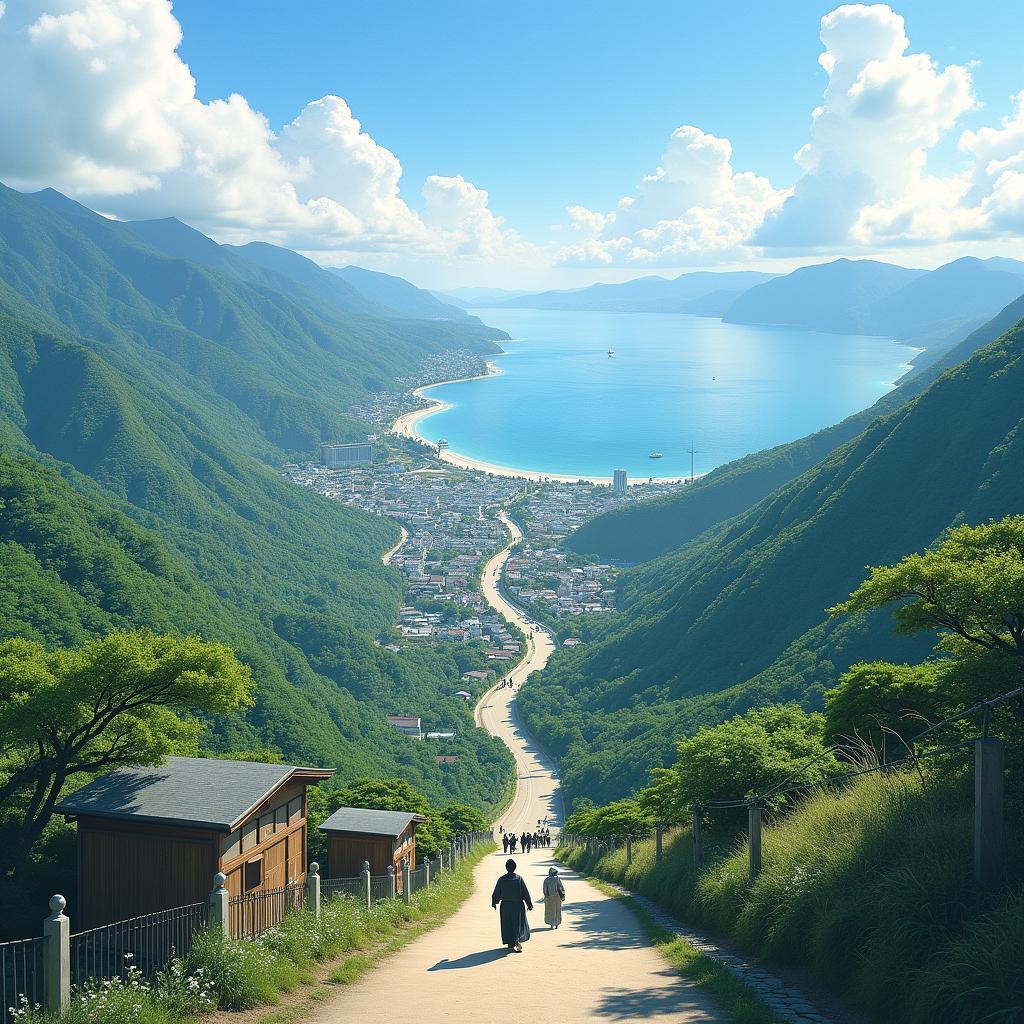 Shikoku Pilgrimage Route through Lush Mountains and Coastal Temples