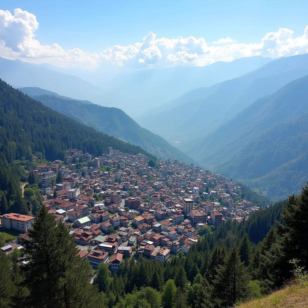 Panoramic View of Shimla from a Mountain Top