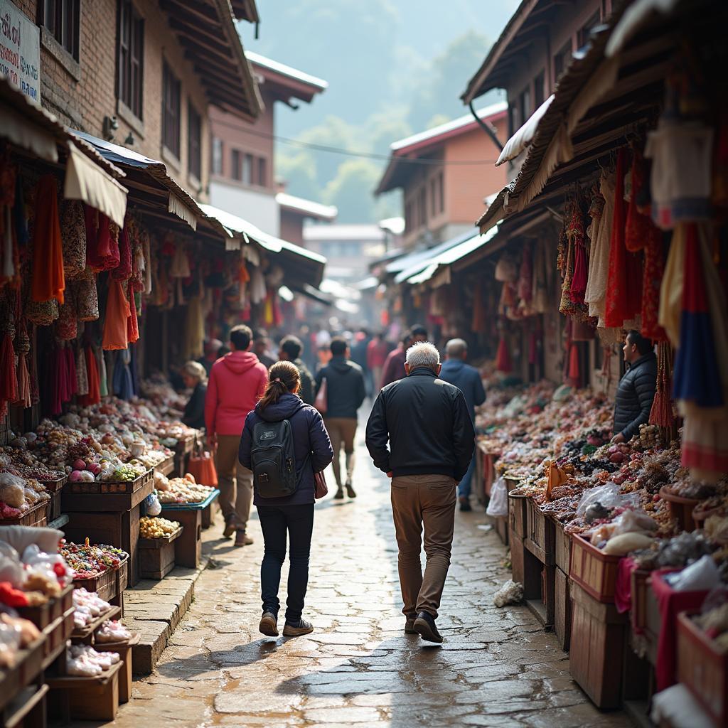 Chennai tourists exploring a local market in Sikkim