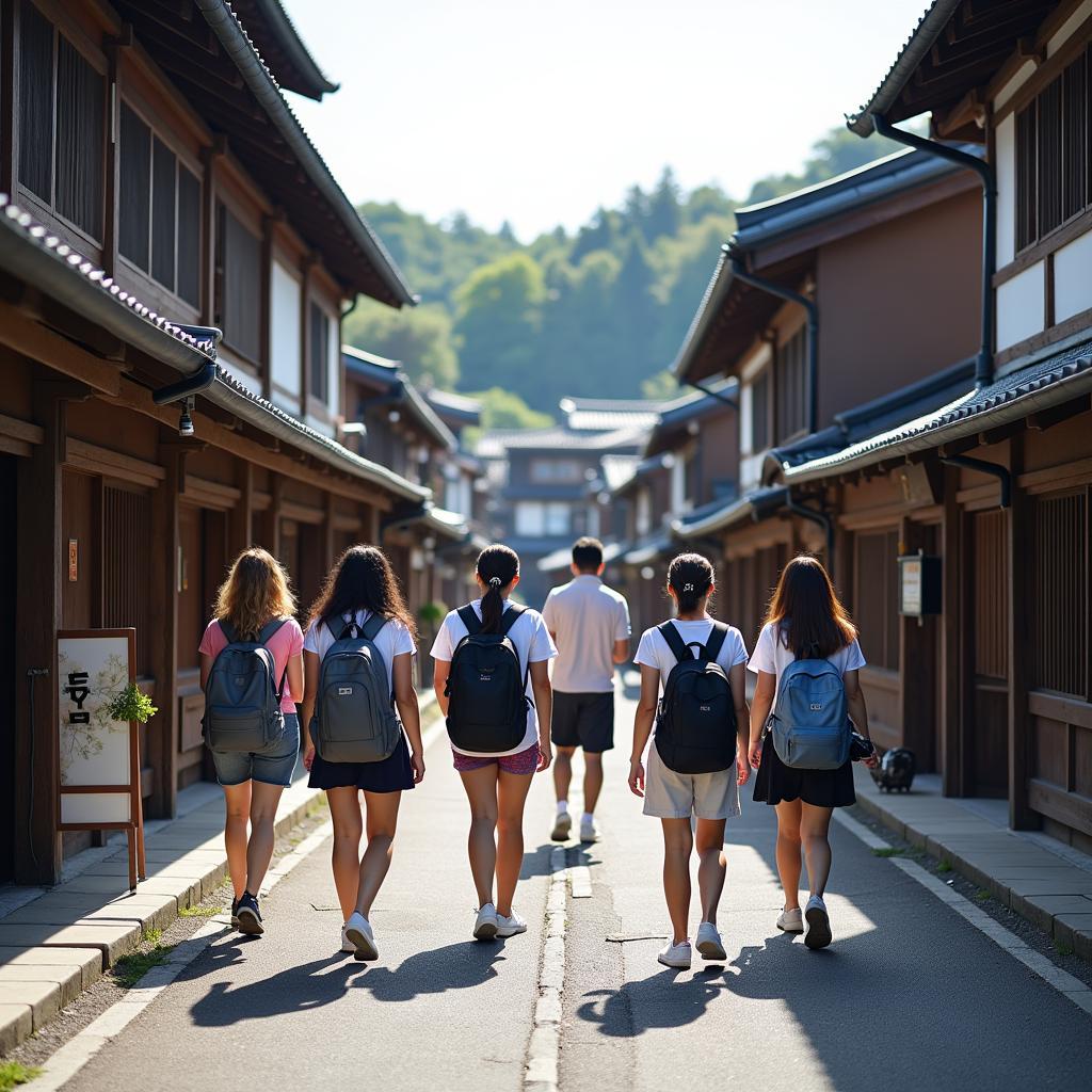 Students Exploring Kyoto with Sprouts Edu Tours