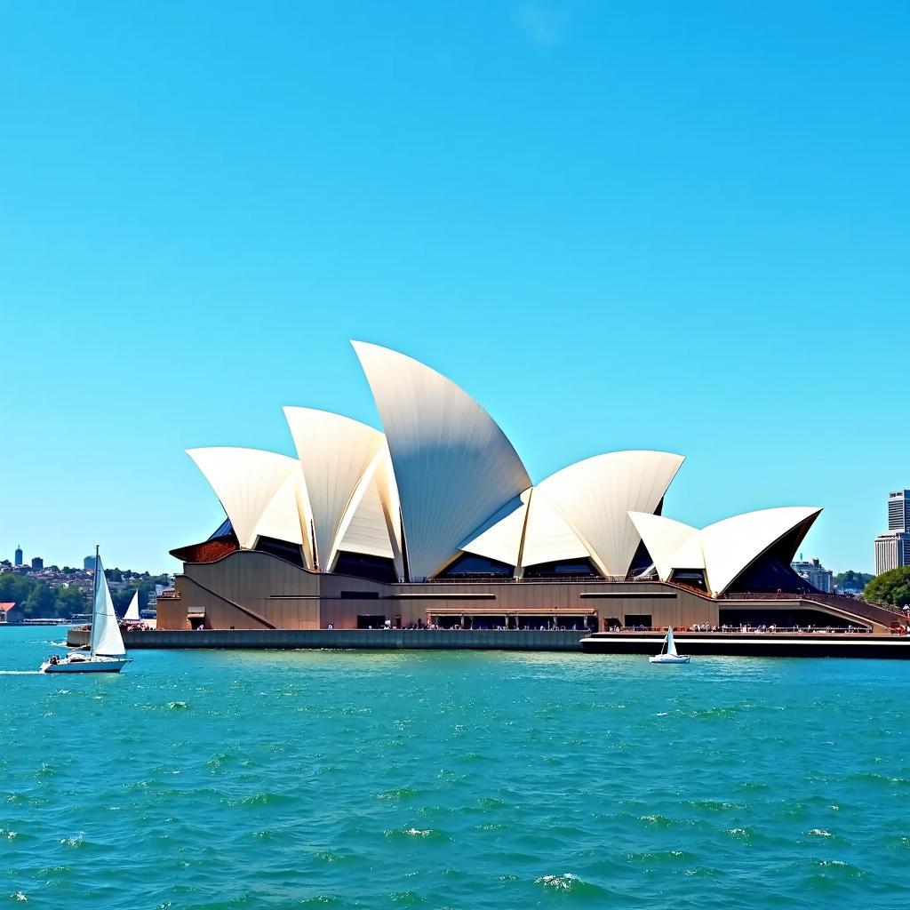 Sydney Opera House exterior view showing the iconic white sails