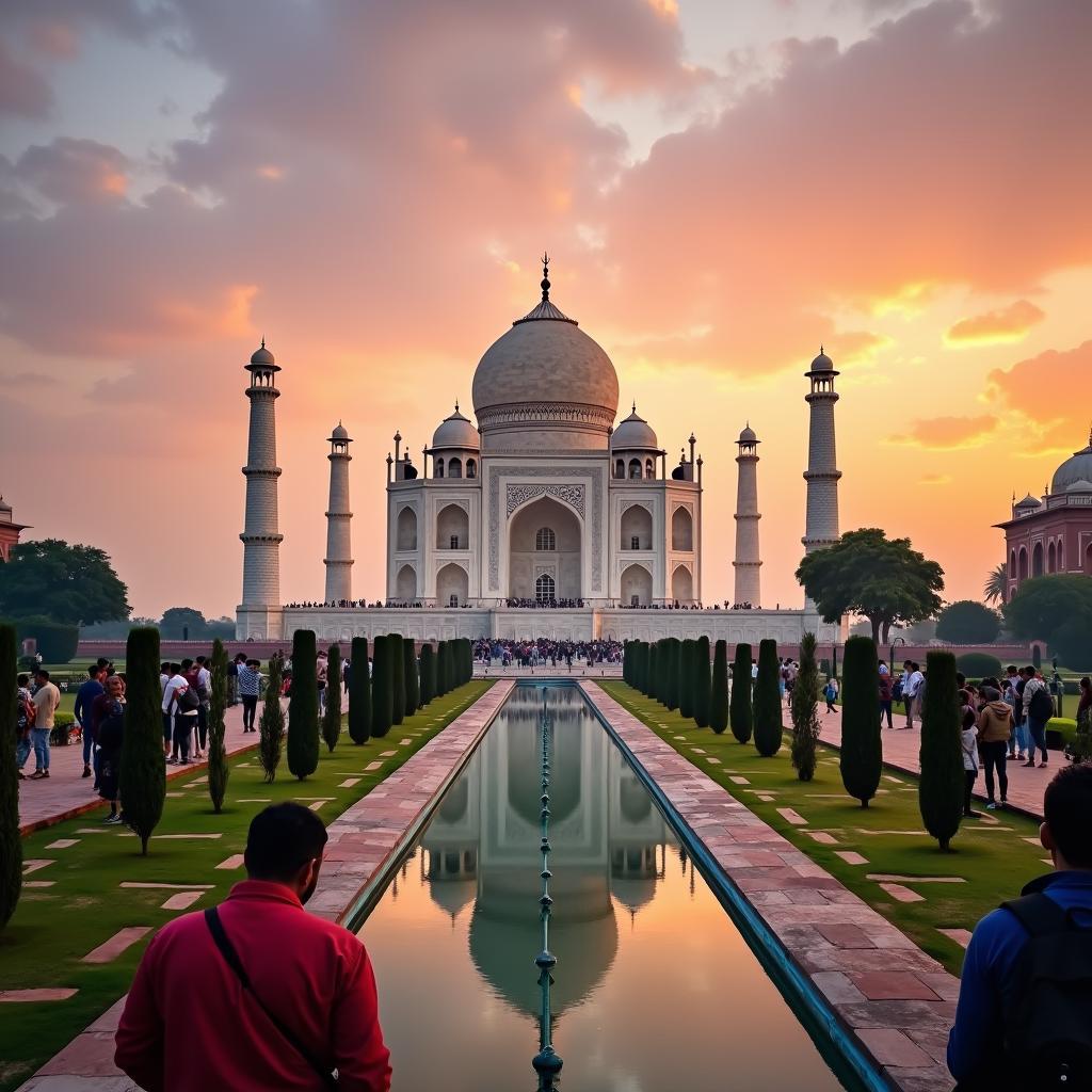 Taj Mahal at sunrise during an Agra Jaipur tour