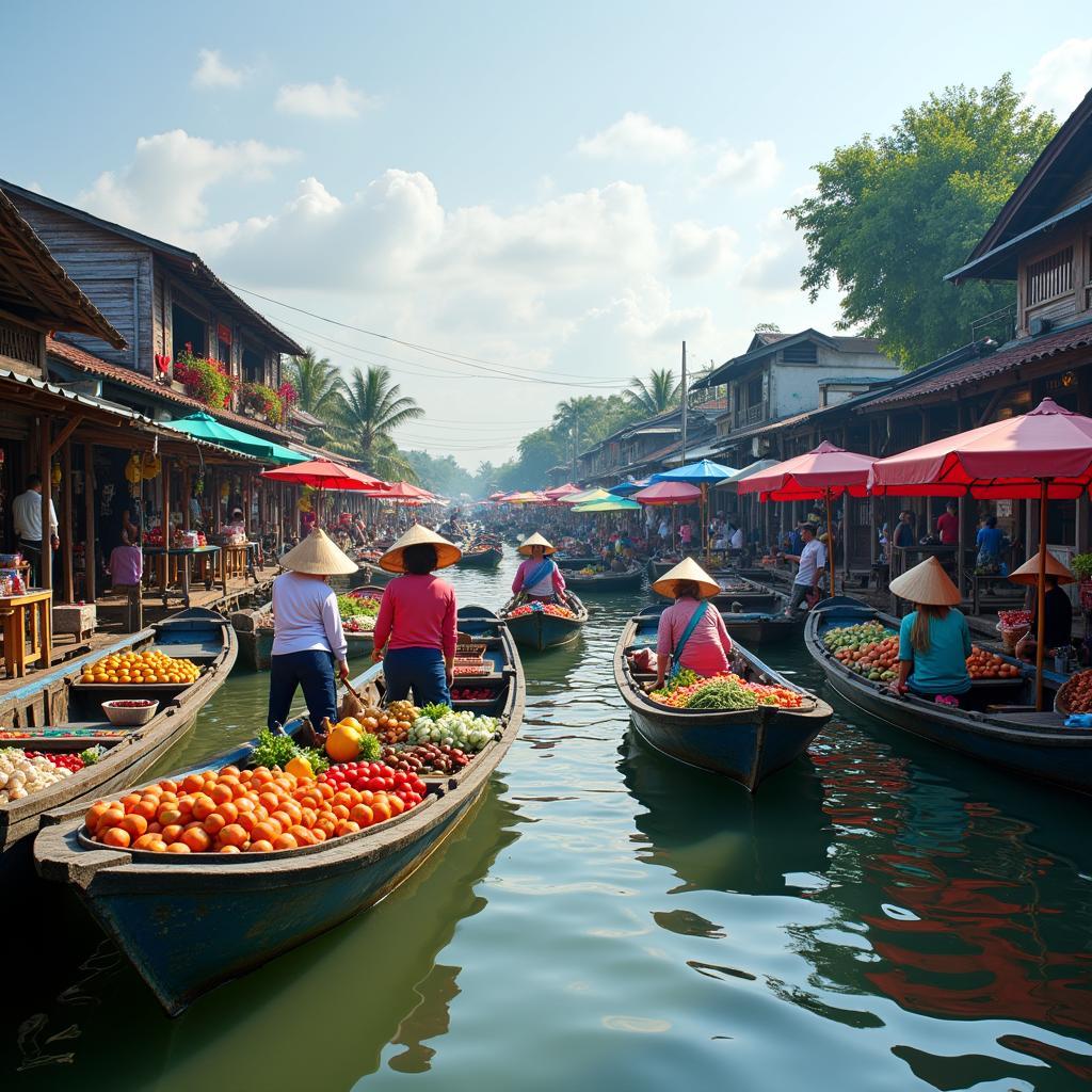 Exploring a Floating Market on a 5 Day Thailand Tour