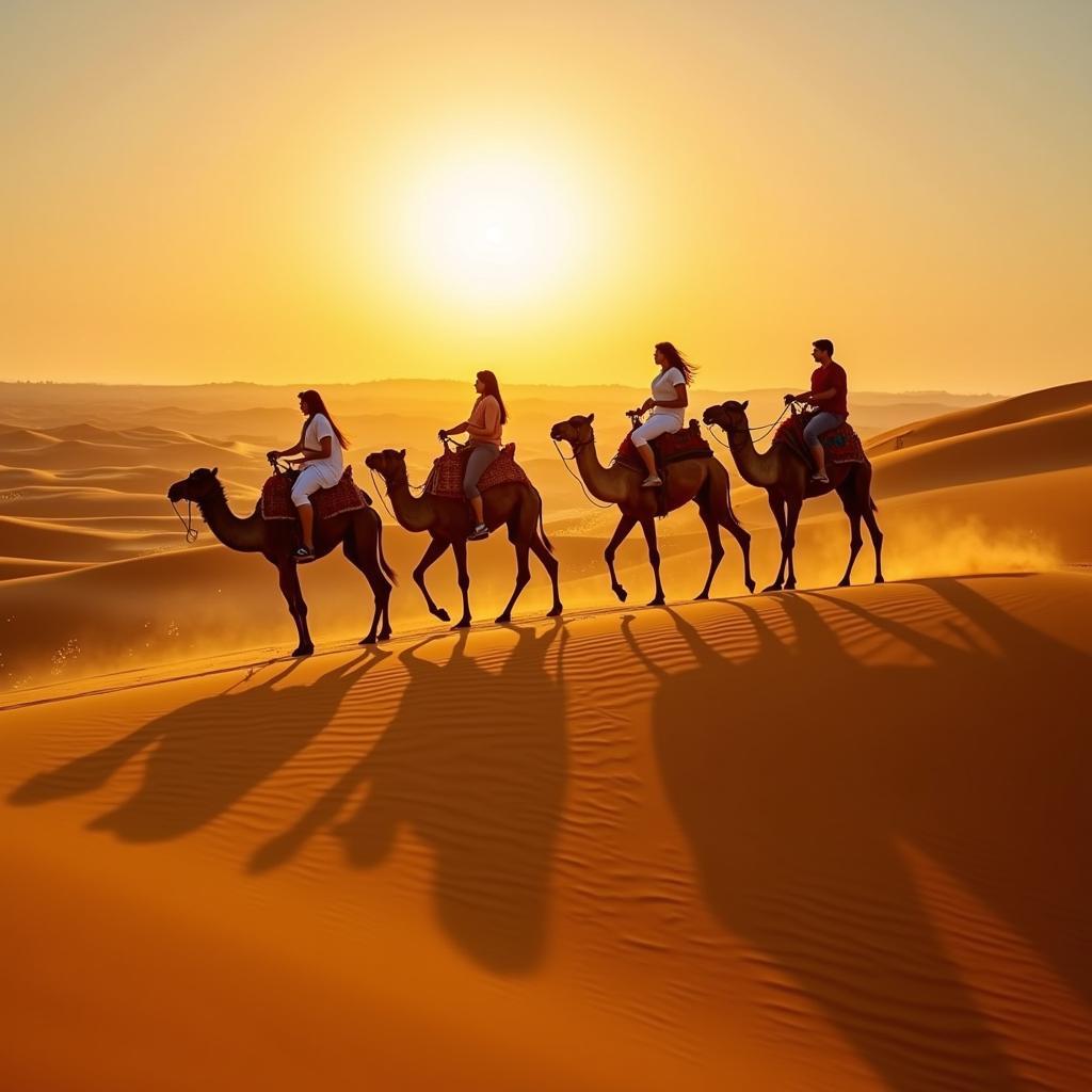 Camel Safari in the Thar Desert near Jaisalmer