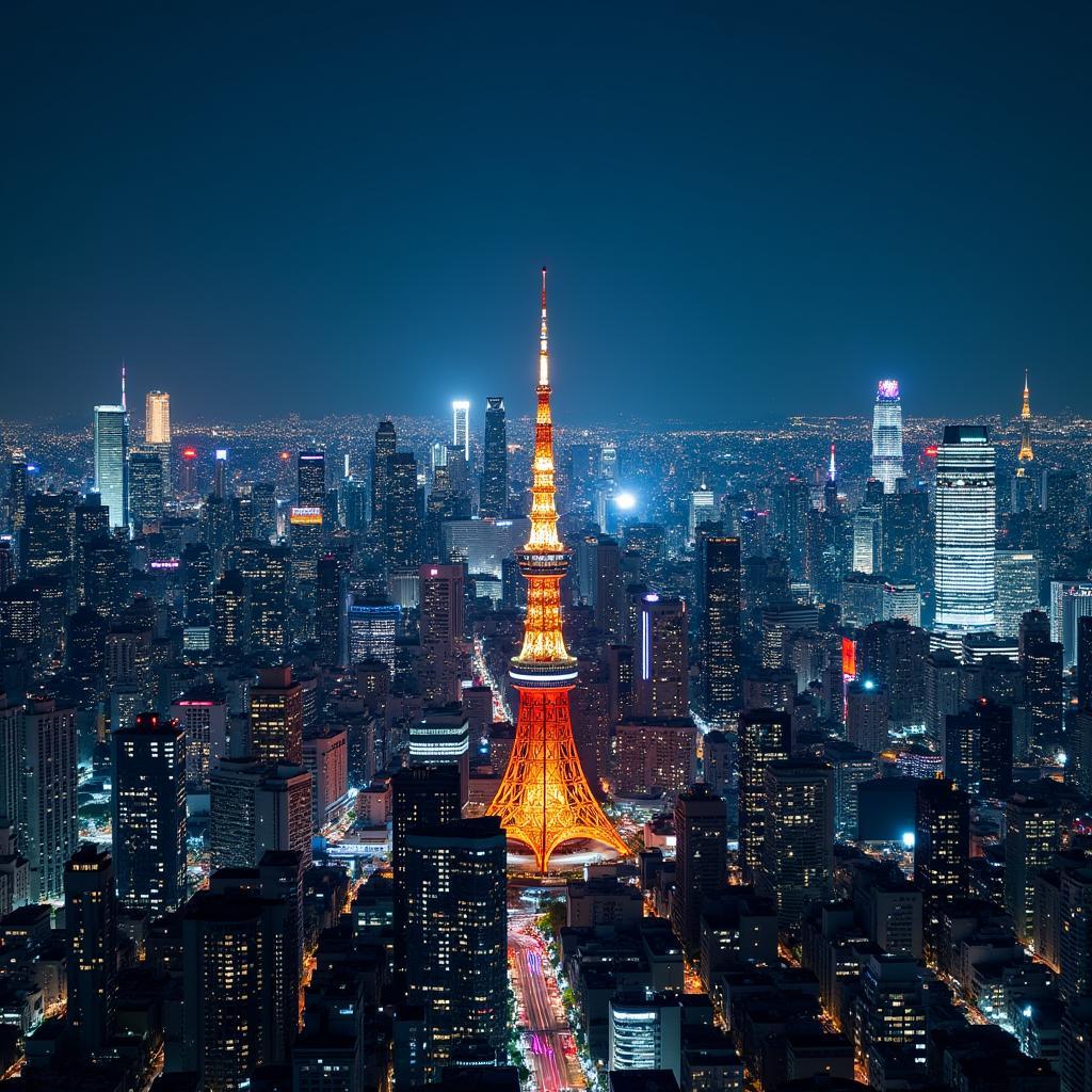 Tokyo Cityscape at Night on a Neem Tour