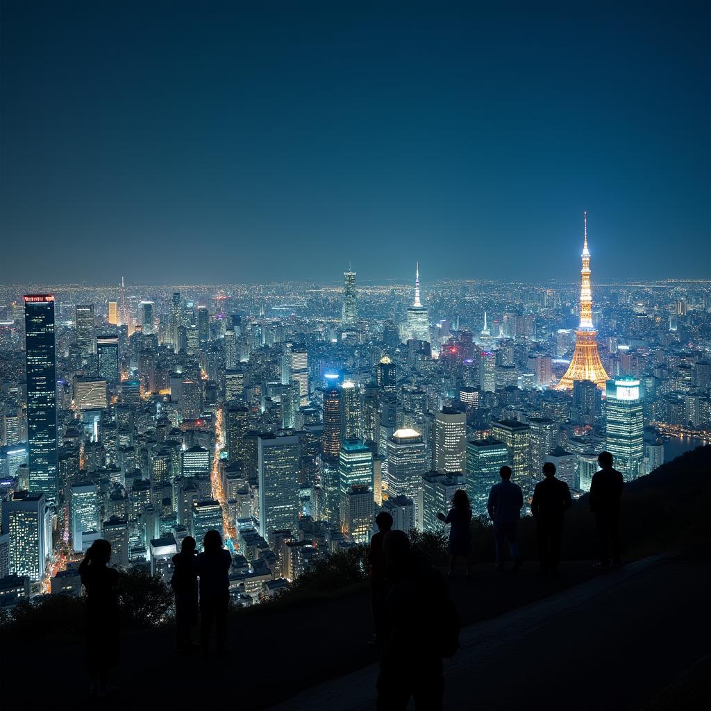 Tokyo Cityscape Night View during Group Tour