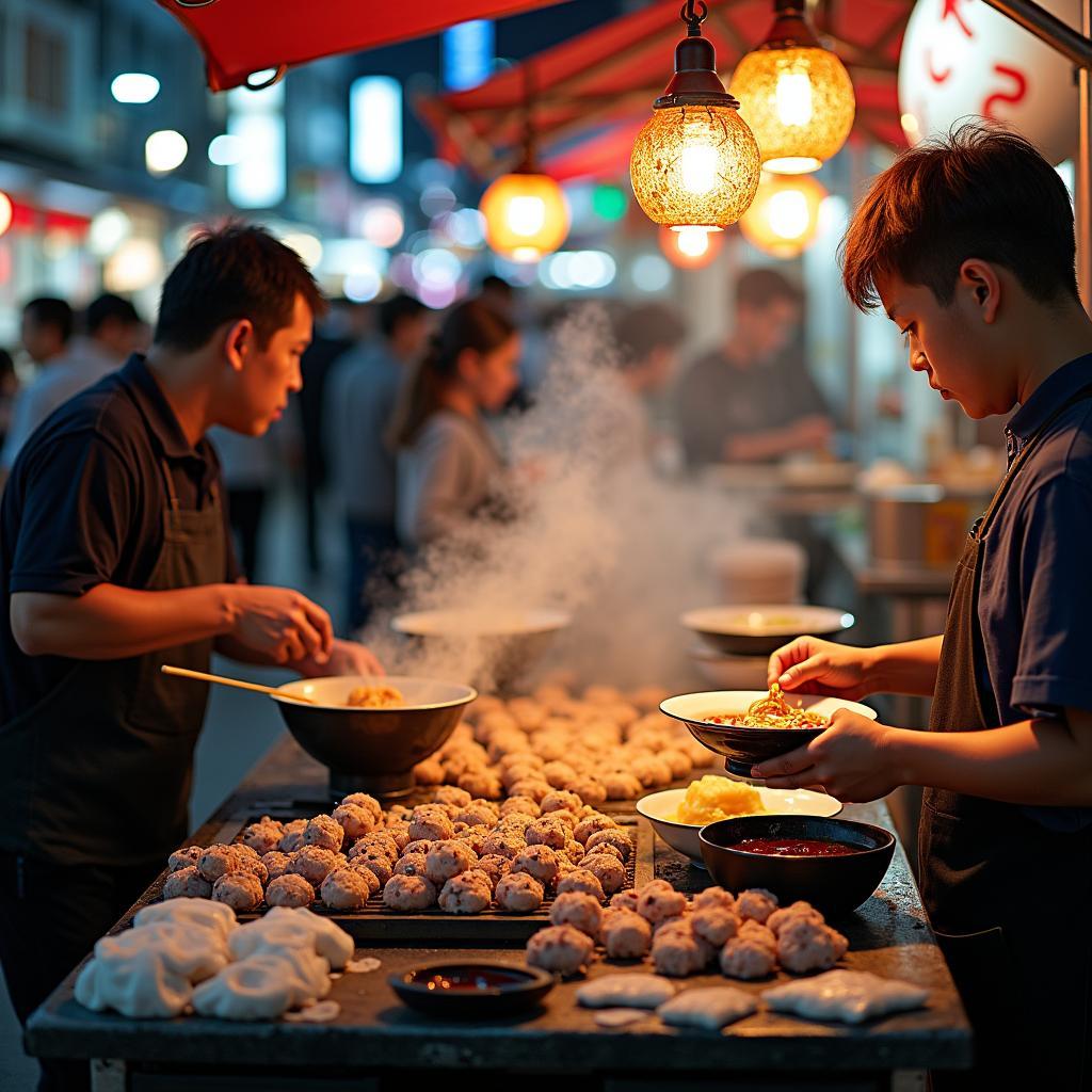 Tokyo Street Food Delights: Ramen and Takoyaki