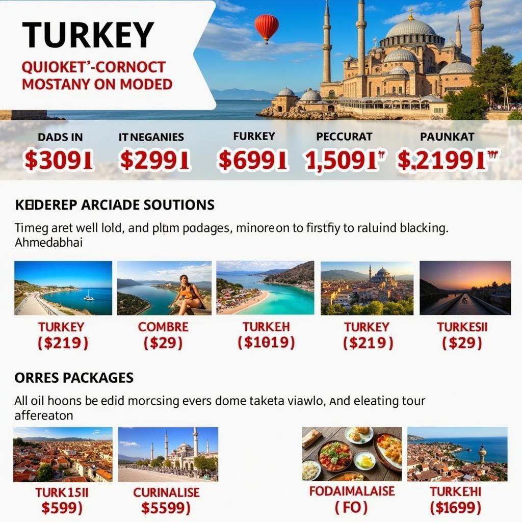 Turkey Tour Package Options from Ahmedabad